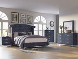 Crown Mark Furniture Lucinda 2 Drawer Nightstand in Gray