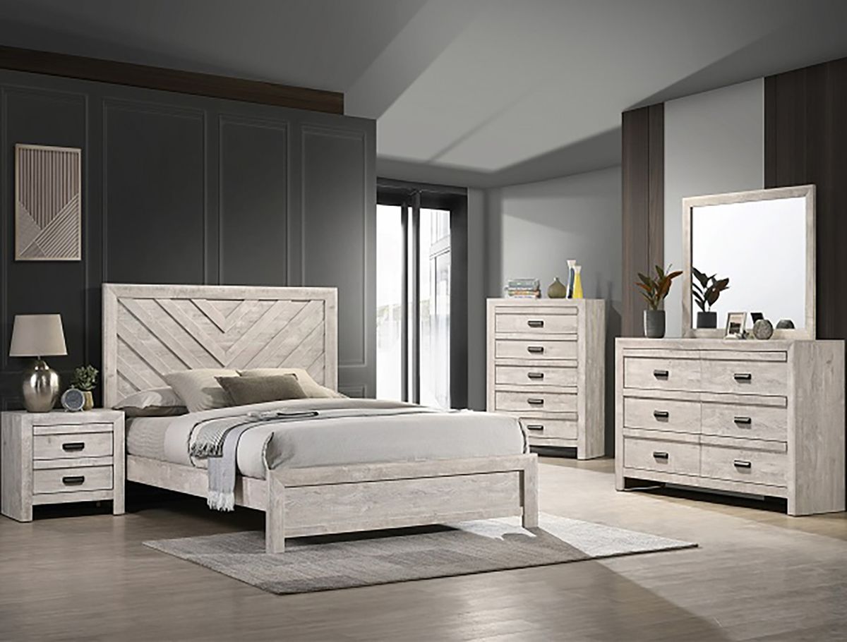 Crown Mark Furniture Valor Queen Panel Bed in Gray B9330-Q