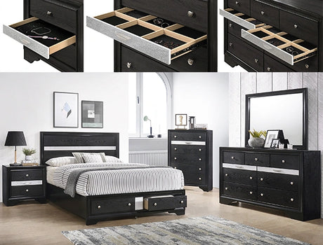 Crown Mark Regata Queen Storage Bed in Black image