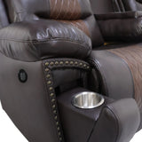 Nikko Sofa W/Pwr Fr-Brown