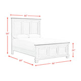 Farmington Panel Bed in Medium Brown and Washed Stone