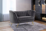 Margo Grey Velvet Loveseat