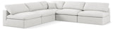 Serene Cream Linen Fabric Deluxe Cloud Modular Sectional