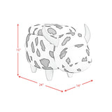 Cow Storage Stool in White and Black