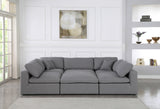 Serene Grey Linen Fabric Deluxe Cloud Modular Sectional