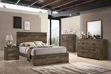 Elements International Bailey Twin Panel Bed in Warm Walnut