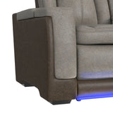 Lantana 2PC Living Room Set in Rocky Grey/Brown-Sofa & Loveseat