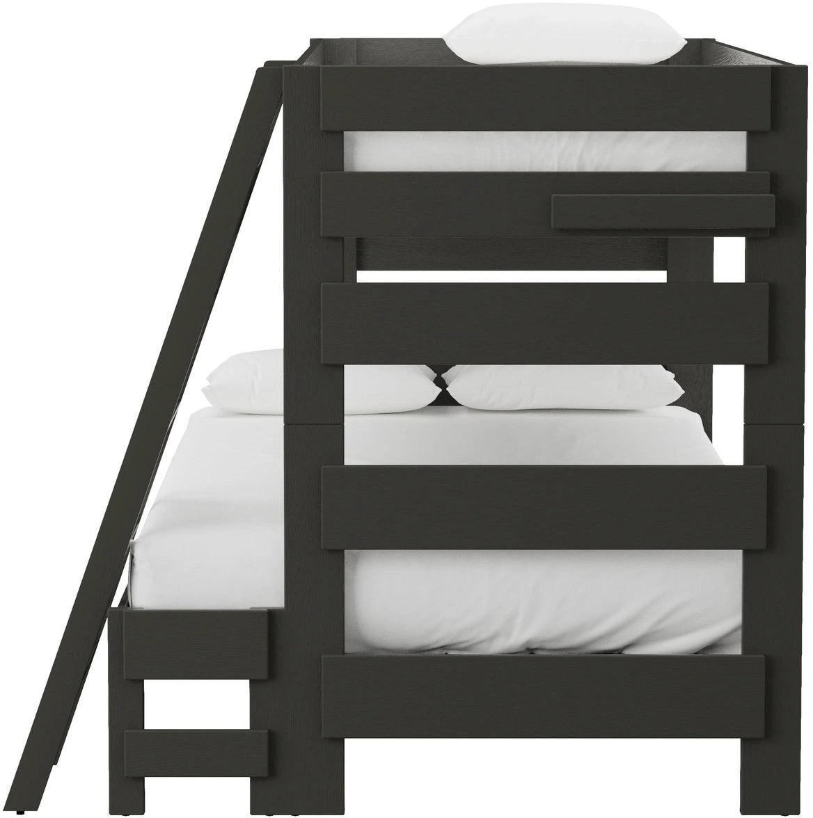 Elements International Cali Kids Twin over Full Bunk Bed with Ladder in Sleek Gray