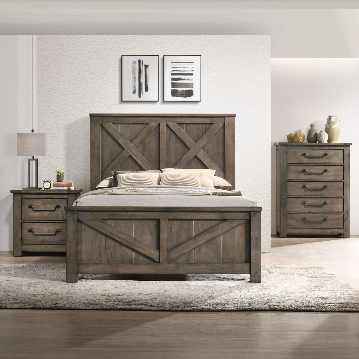 Maverick Panel Bedroom Set in Antique Grey