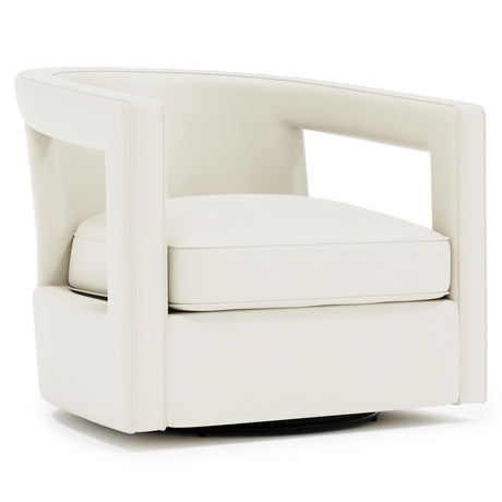 Alana Leather Swivel Chair Without Nails