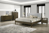 Carolina - Modern Grey Fabric + Wenge Bed