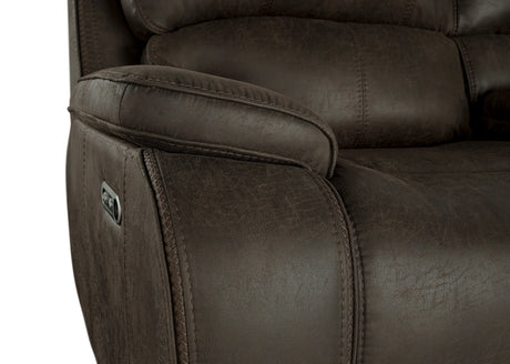 Brookings Console Loveseat W/Pwr Hr & Fr-Brown