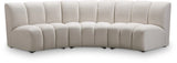 Infinity Cream Velvet 3pc. Modular Sectional