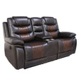 Nikko Console Loveseat W/Pwr Fr-Brown