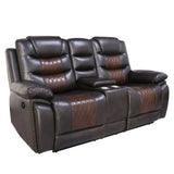 Nikko Console Loveseat W/Pwr Fr-Brown