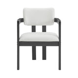 Portland Arm Chair with Snow White Fabric in Black (2 Per Carton)
