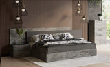 Ferrara - Modern Volcano Oxide Grey Bed with Nightstands