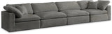 Cozy Grey Velvet Cloud Modular Sofa