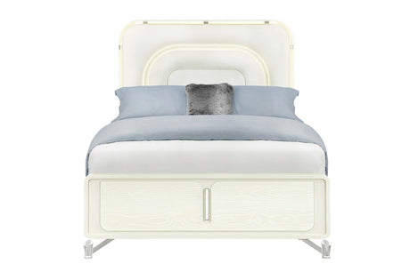Lyra Beige Bed with LED