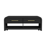 Ridgemont Coffee Table with Casters/Push Through Drawer