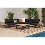 Cabana Coffee Table with Natural Top in Black