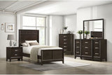 Elements International Beaumont Twin Panel Bed in Merlot