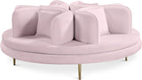Circlet PInk Velvet Round Sofa Settee
