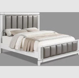 Crown Mark Furniture Ariane King Bed in White and Silver image