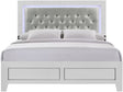 Elements International Belinda Full Upholstered Panel Bed in White image
