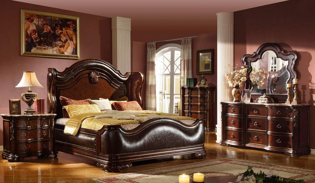 Galaxy Home Bella Queen Bed in Dark Walnut