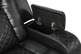 Galaxy Home Benz LED & Power Reclining Loveseat in Black