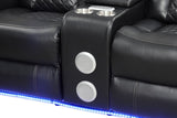 Galaxy Home Benz LED & Power Reclining Loveseat in Black