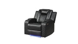 Galaxy Home Benz LED & Power Recliner Chair in Black