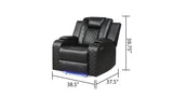Galaxy Home Benz LED & Power Recliner Chair in Black