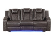 Galaxy Home Benz LED & Power Reclining Sofa in Brown image