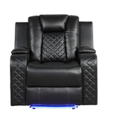 Galaxy Home Benz LED & Power Recliner Chair in Black image