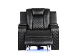 Galaxy Home Benz LED & Power Recliner Chair in Black