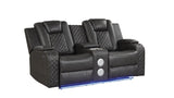 Galaxy Home Benz LED & Power Reclining Loveseat in Gray image