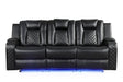 Galaxy Home Benz LED & Power Reclining Sofa in Black image
