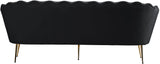 Gardenia Black Velvet Sofa