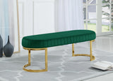 Lemar Green Velvet Bench
