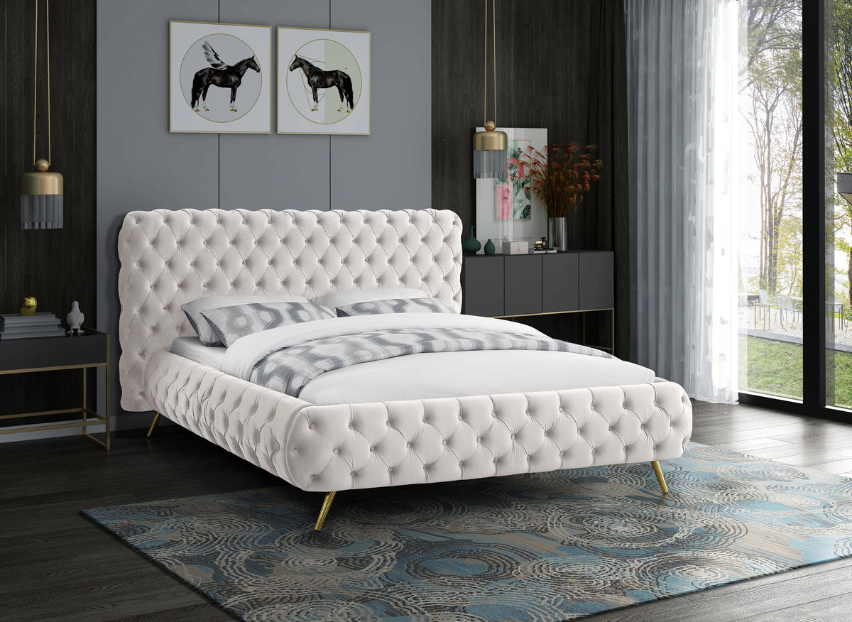 Delano Cream Velvet King Bed