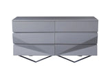 Duke Modern Grey Velvet & Black Gun Chrome 4-Piece Bedroom Set