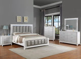 Crown Mark Furniture Ariane Queen Bed in White and Silver