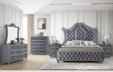 Crown Mark Furniture Voltare King Bed in Dark Grey