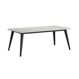 Marlene Dining Table with White Faux Marble Top in Black