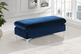 Naomi Navy Velvet Ottoman