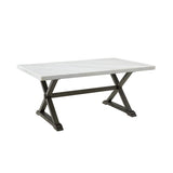 Lexi Dining Table in Espresso Base / White Marble Top
