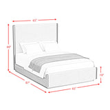 Brisbane UPH Bedroom Set with Boucle Beige and LED
