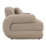 Odette - Modern Beige Fabric + White Burl Sofa